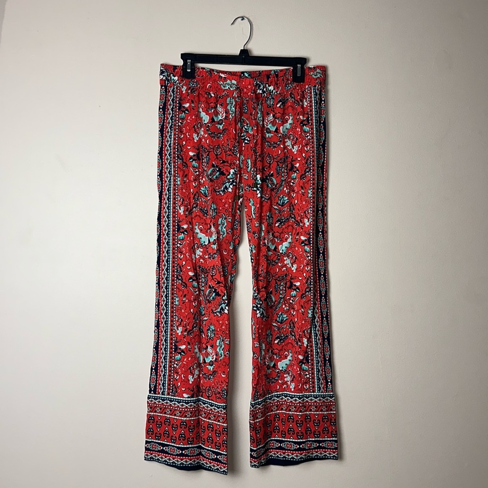 Hester & Orchard Flowy Wide‎ Leg Floral Printed Boho Style Women's Pants Medium - Picture 2 of 7